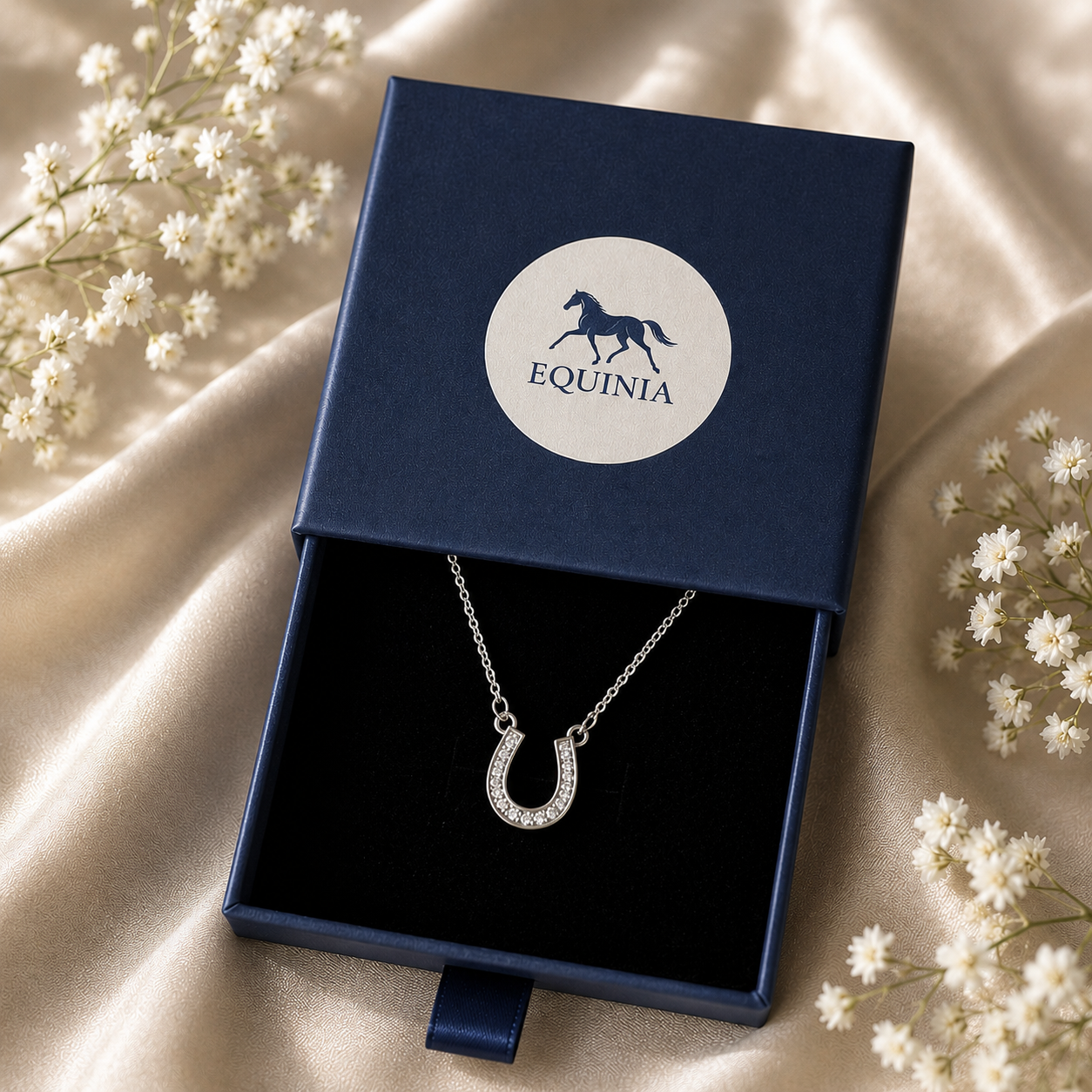 Collier fer à cheval argenté